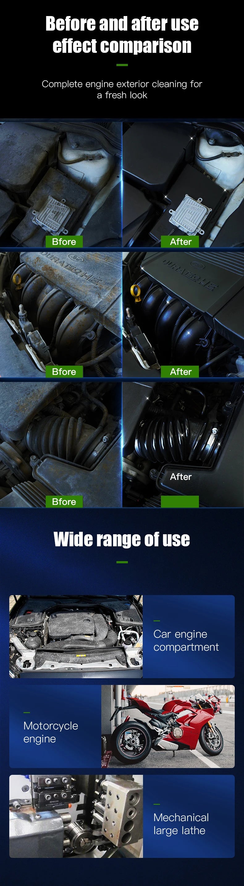 HGKJ S19 nettoyeur de baie de moteur dégraissant tout usage nettoyant concentré propre compartiment moteur détail automatique accessoires de voiture