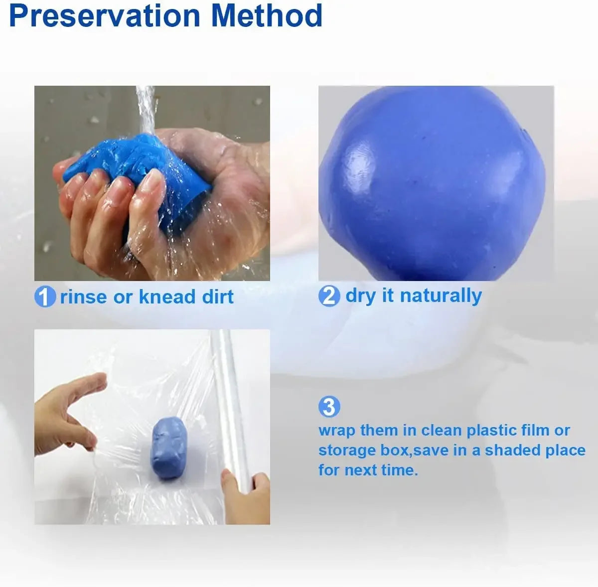 Barre de nettoyage auto en argile bleue pour lavage de véhicules, outil de nettoyage manuel pour l'élimination de boue et de saleté, pour l'entretien automobile et le detailing