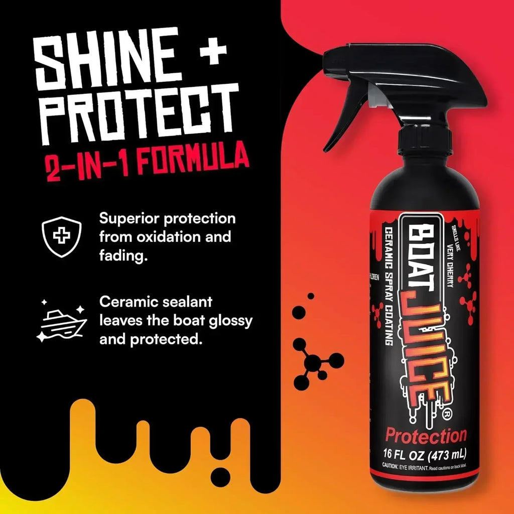 Cire de protection céramique en spray pour bateaux, brillance supérieure, protection marine, parfum marin, nettoyage et detailing nautique