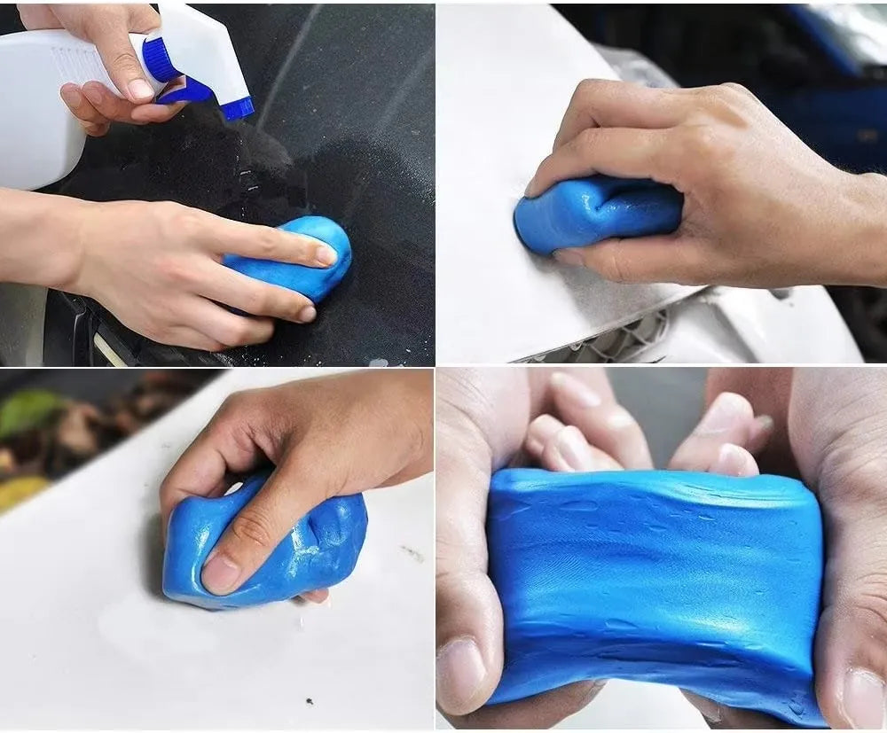 Barre de nettoyage auto en argile bleue pour lavage de véhicules, outil de nettoyage manuel pour l'élimination de boue et de saleté, pour l'entretien automobile et le detailing